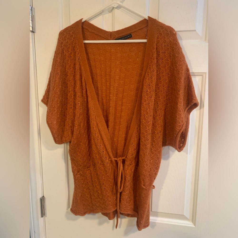 Apostrophe tie waist cardigan sweater XL